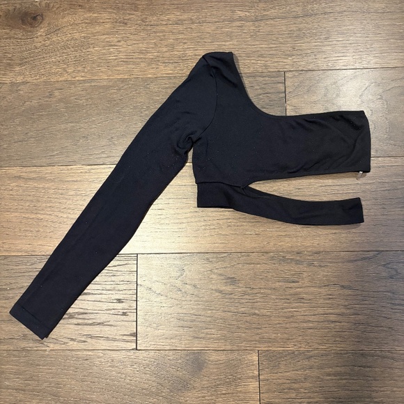 Garage Black Asymmetric Cut Out Long Sleeve Top - Picture 1 of 3